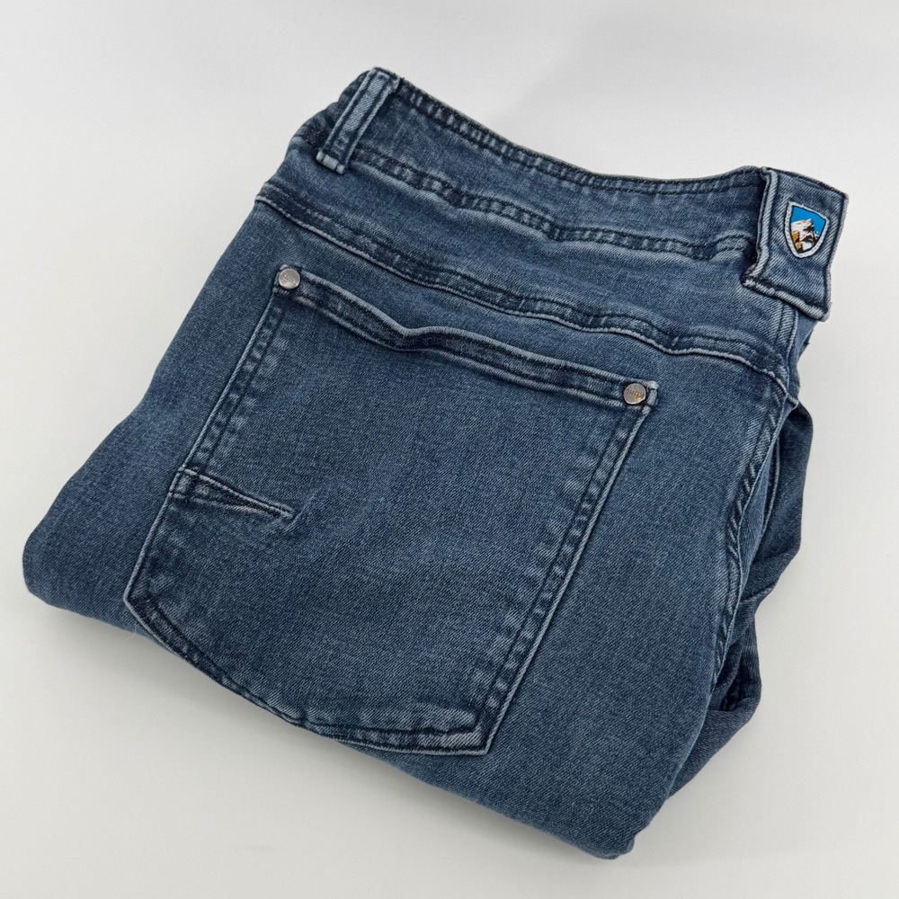 Kuhl Mens Blue Denim Jeans Straight Leg Utility Pocket Medium Wash 38x24